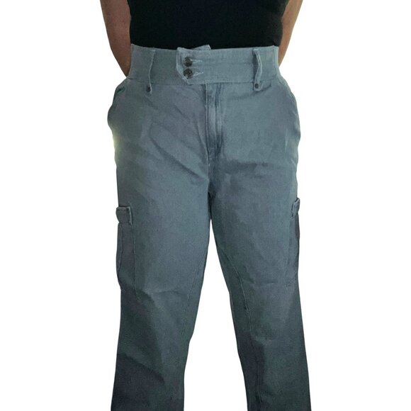 Woman Within NWOT Double Button Front Comfort Waist Cargo Jean Sz 22 Wide Womens - Picture 14 of 16